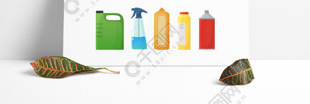 洗涤剂瓶清洁用品产品漂白剂瓶和塑料洗涤剂容器家用瓶卫生化学清洁剂